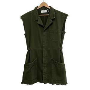 One Teaspoon Denim Mini Dress Woman's Size Small Green Sleeveless Flowers